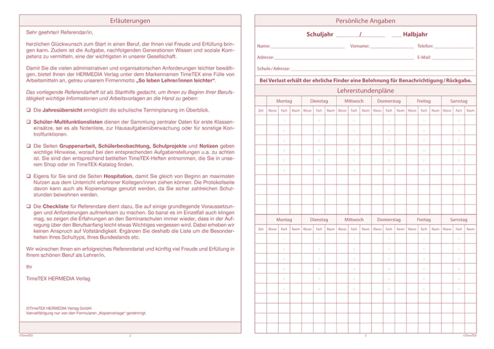 TimeTEX Referendar-Heft A4