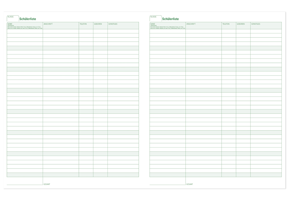 s+w Unterrichts-Planer 25/26 - 6 Stunden