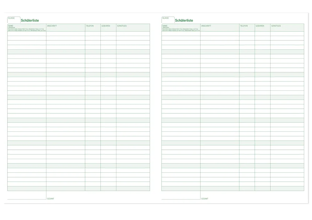 s+w Unterrichts-Planer 25/26 - 6 Stunden