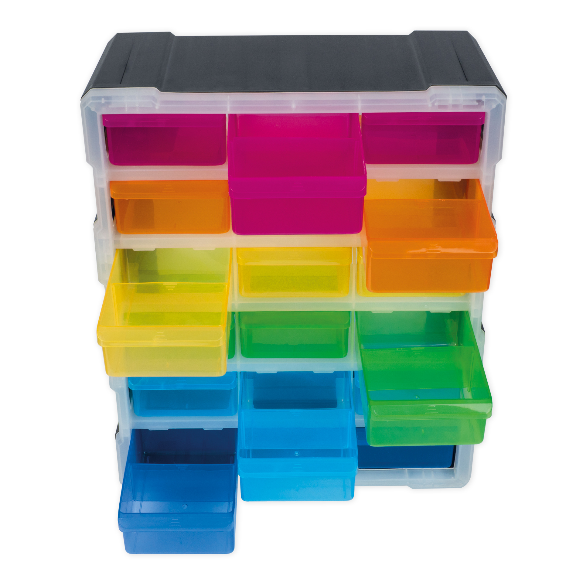 Schubladen-Box "Regenbogen", 6-farbig mit 18 Schüben