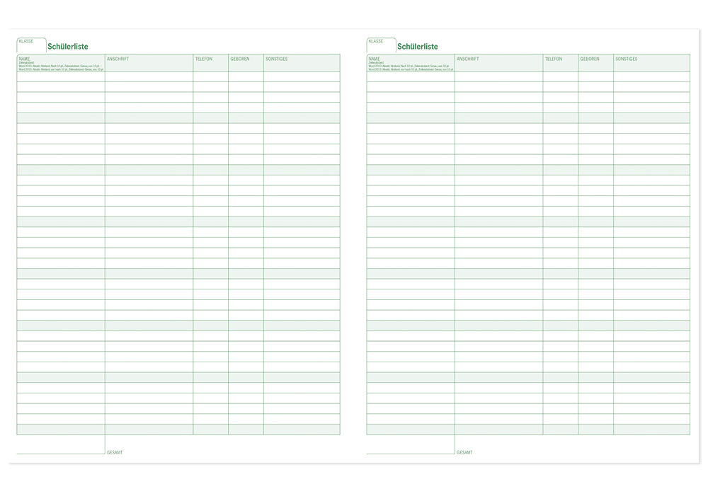 s+w Unterrichts-Planer 24/25 - 6 Stunden  A4++