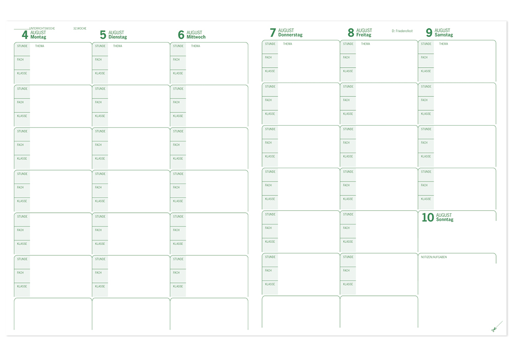 s+w Unterrichts-Planer 25/26 - 6 Stunden