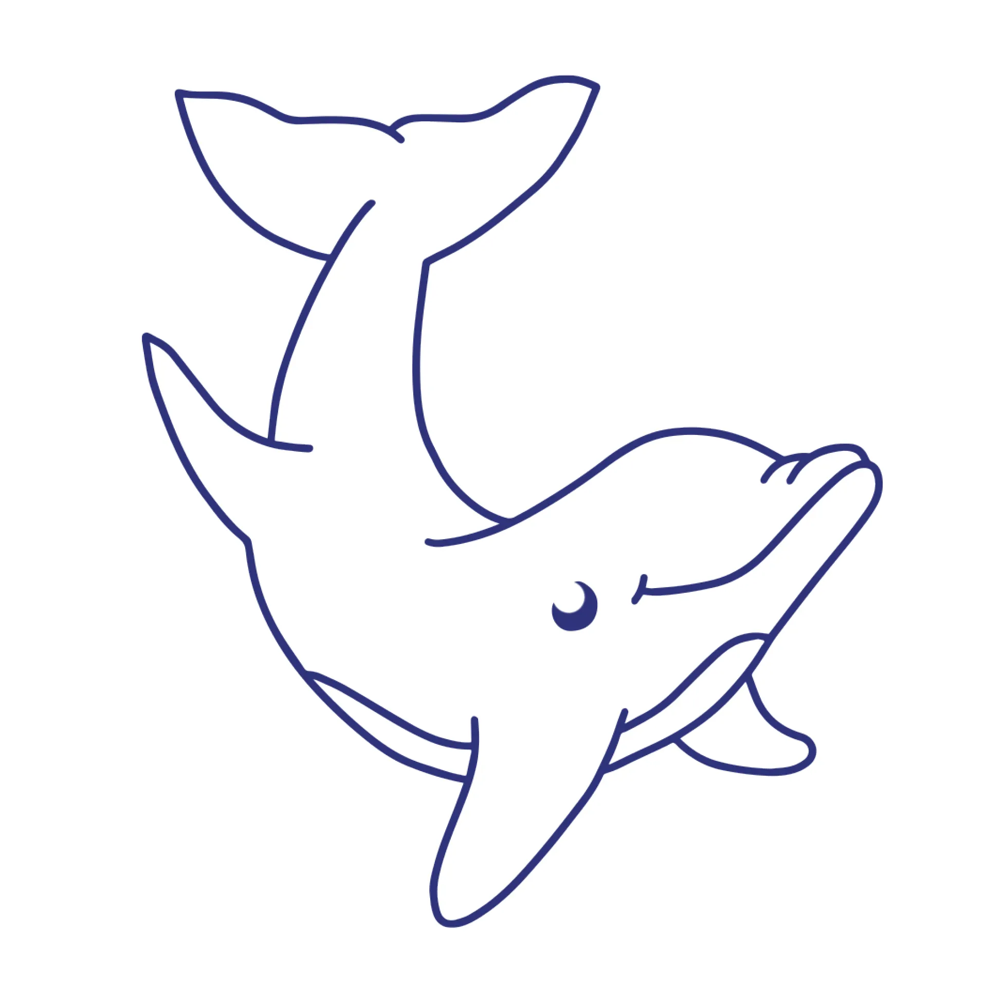 Siebdruck-Stempel "Perpetuum" rund "Delfin"