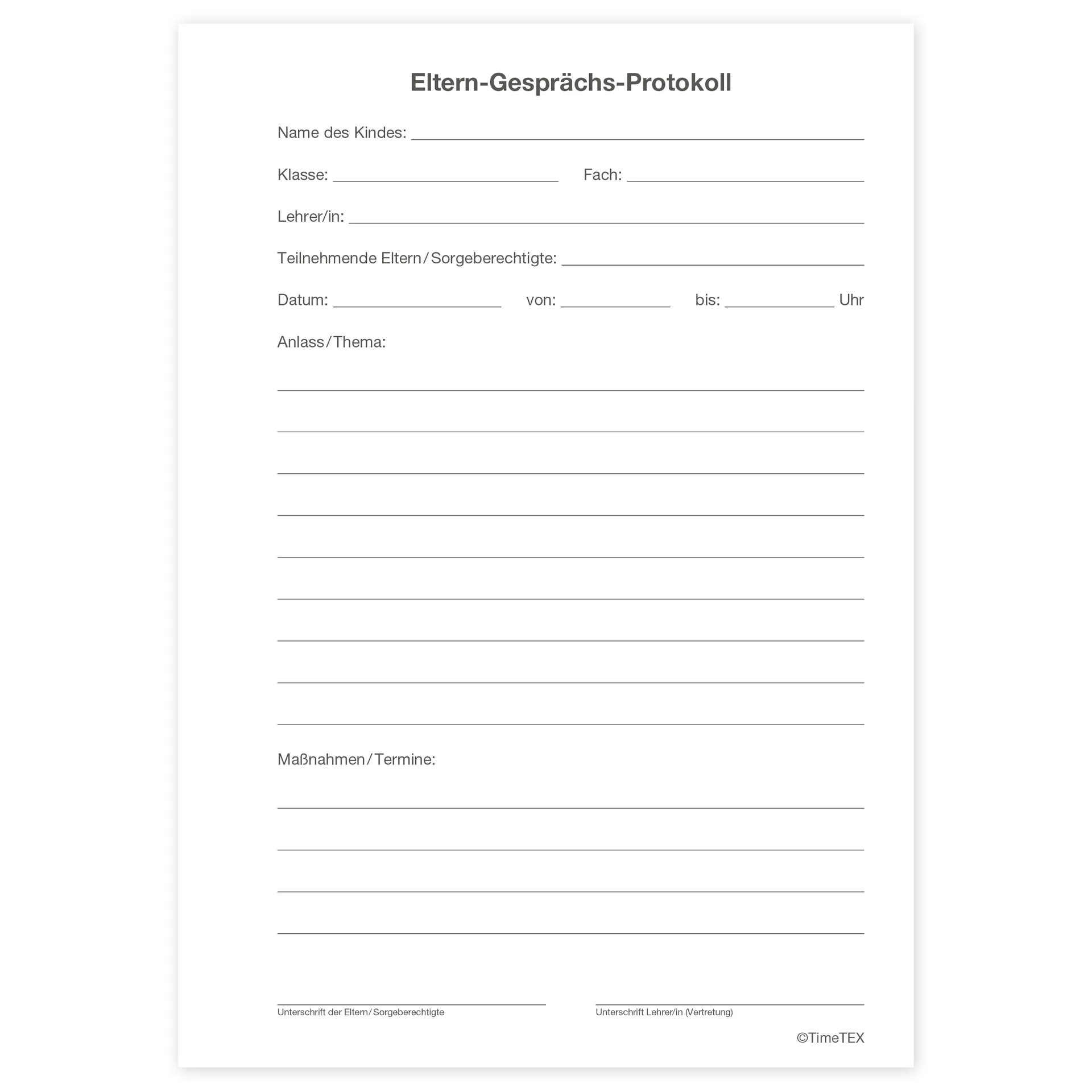 Block Eltern-Gesprächs-Protokoll A5, 50 Blatt mit Durchschlag
