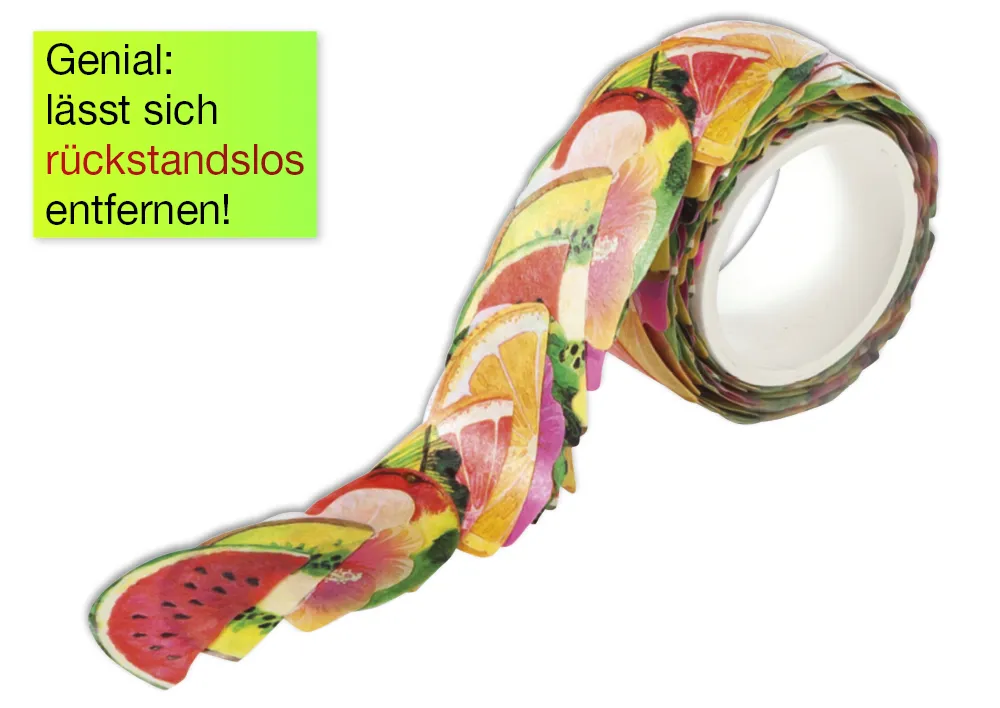 Deko-Sticker aus Reispapier "Obst", 200 Stück