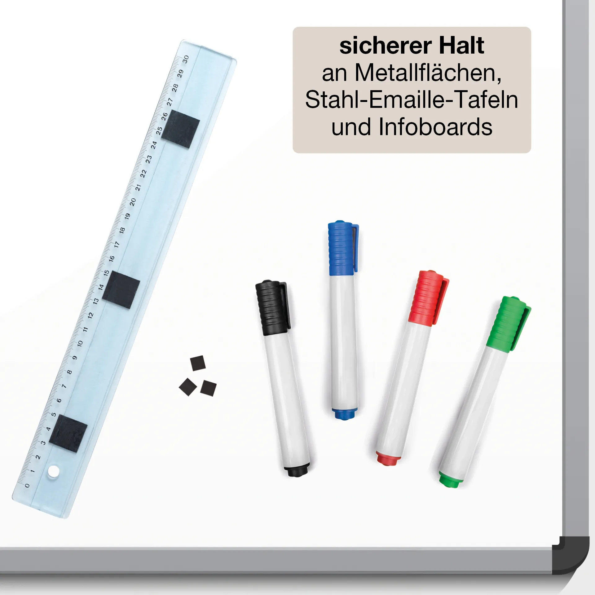 Magnet-Quadrate selbstklebend 30x30mm, 28-tlg.