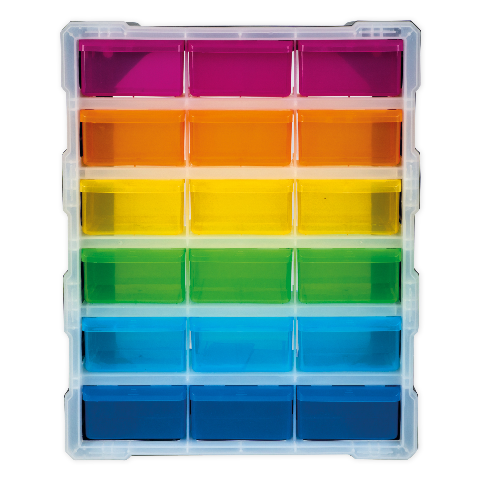 Schubladen-Box "Regenbogen", 6-farbig mit 18 Schüben