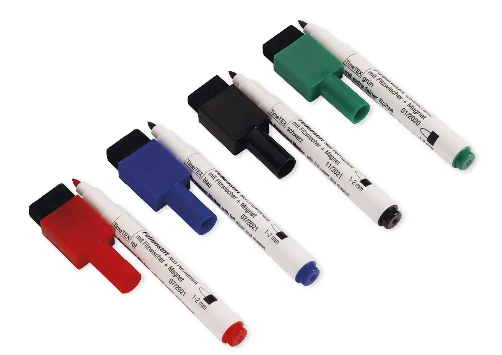 Set Folien-Schreiber abwischbar mit Filzwischer + Magnet