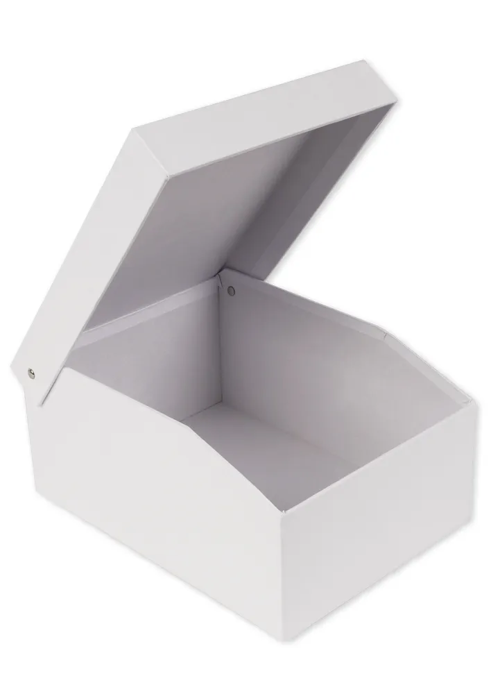 Karteikasten aus Pappe, weiß, 3 verschiedene Größen mit Klappdeckel