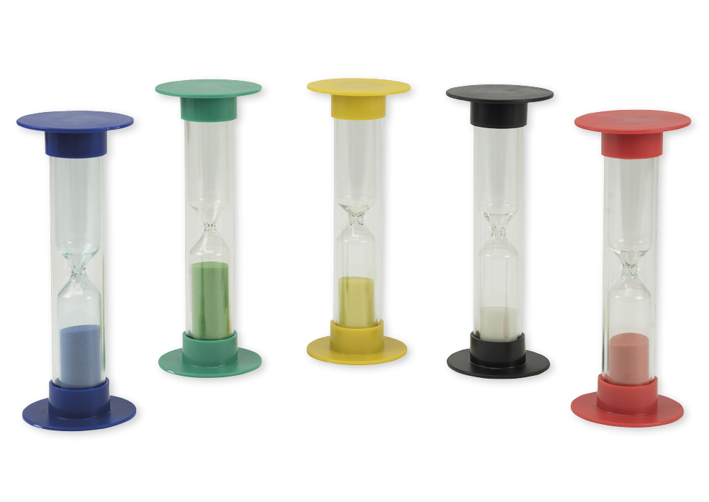 Mix-Sanduhren-Set, 15cm hoch im Koffer