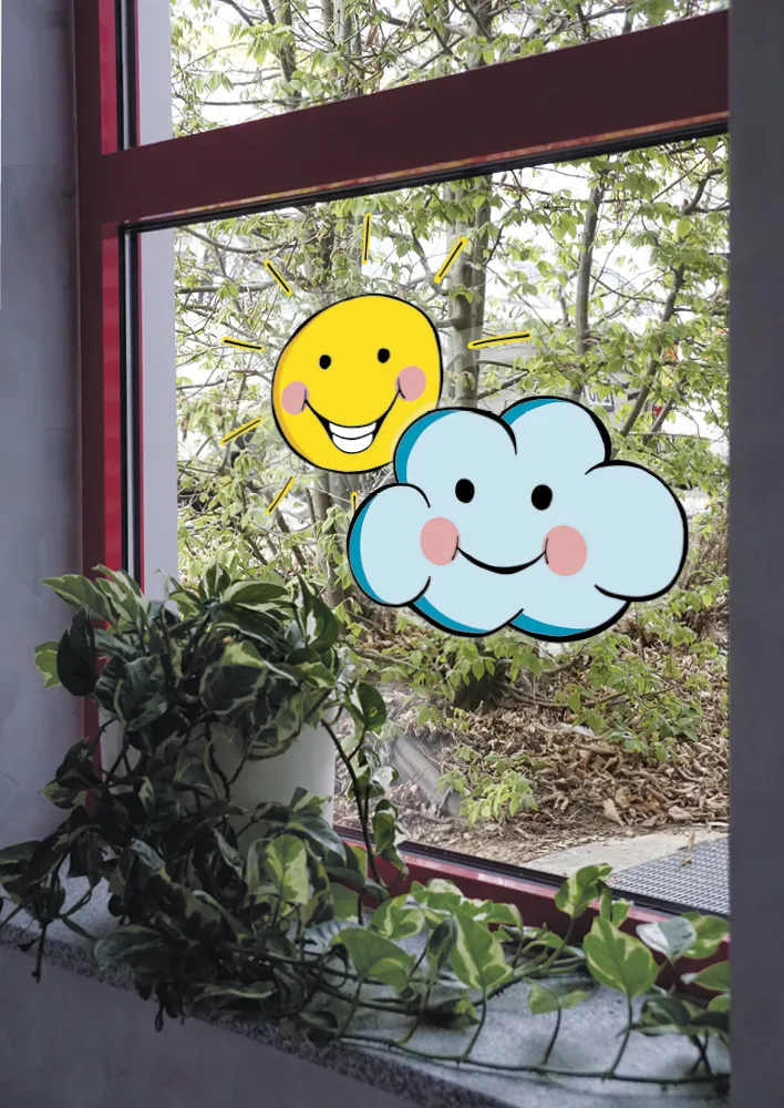 Fensterfolien "Wetter", statisch, 6-tlg.