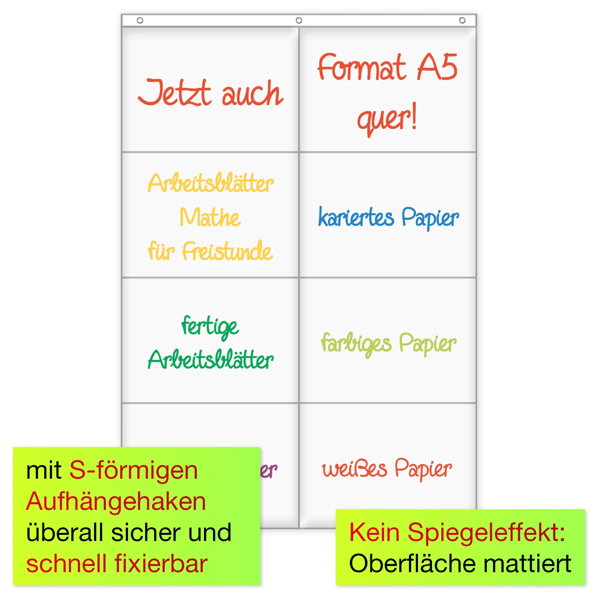 Hänge-Organizer A5, 8 Einschubtaschen