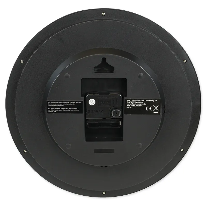 Schuluhr mit Quarzlaufwerk, schleichender Sekundenzeiger, 30,5 cm ø