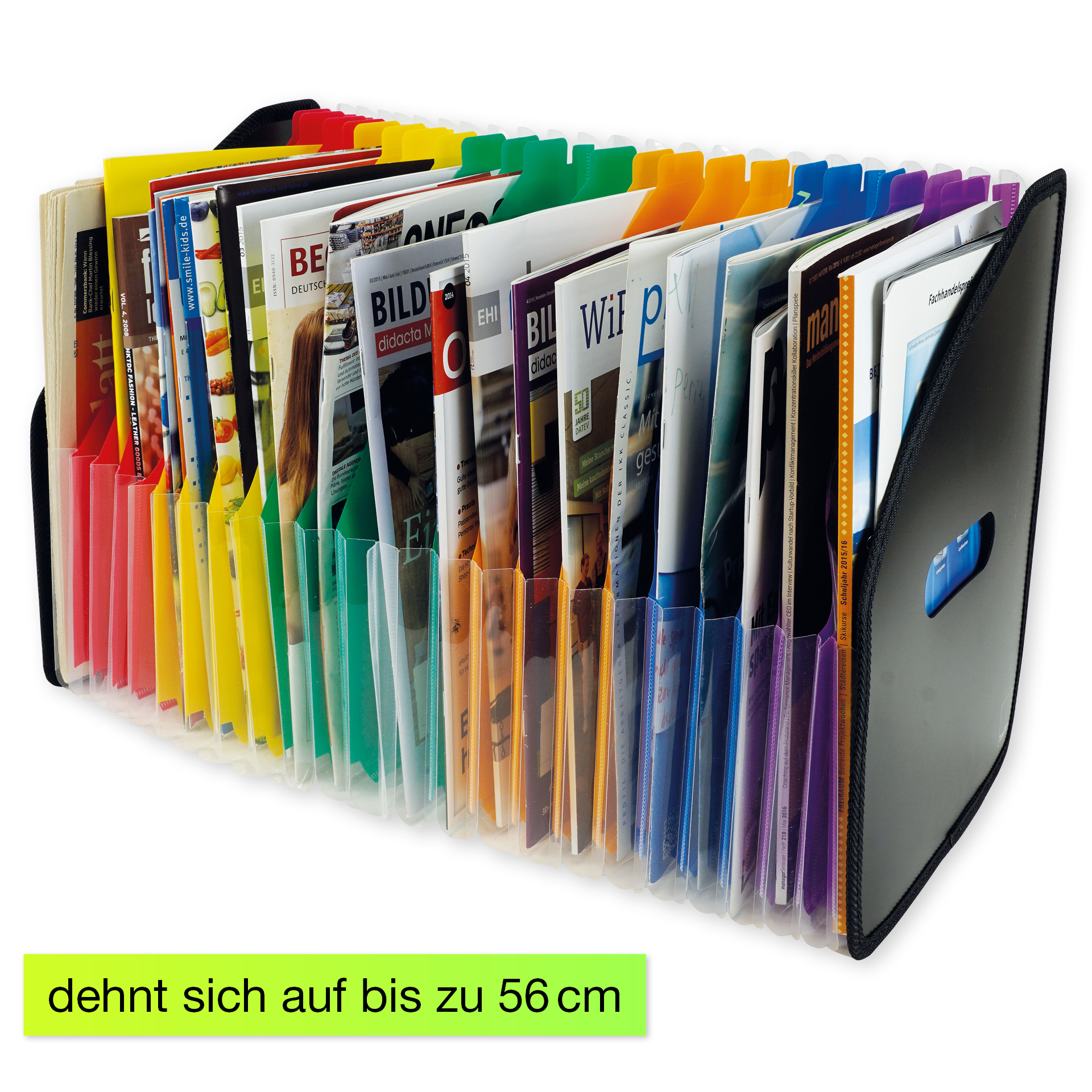 Fächer-Stehsammler A4 XL, beschriftbar