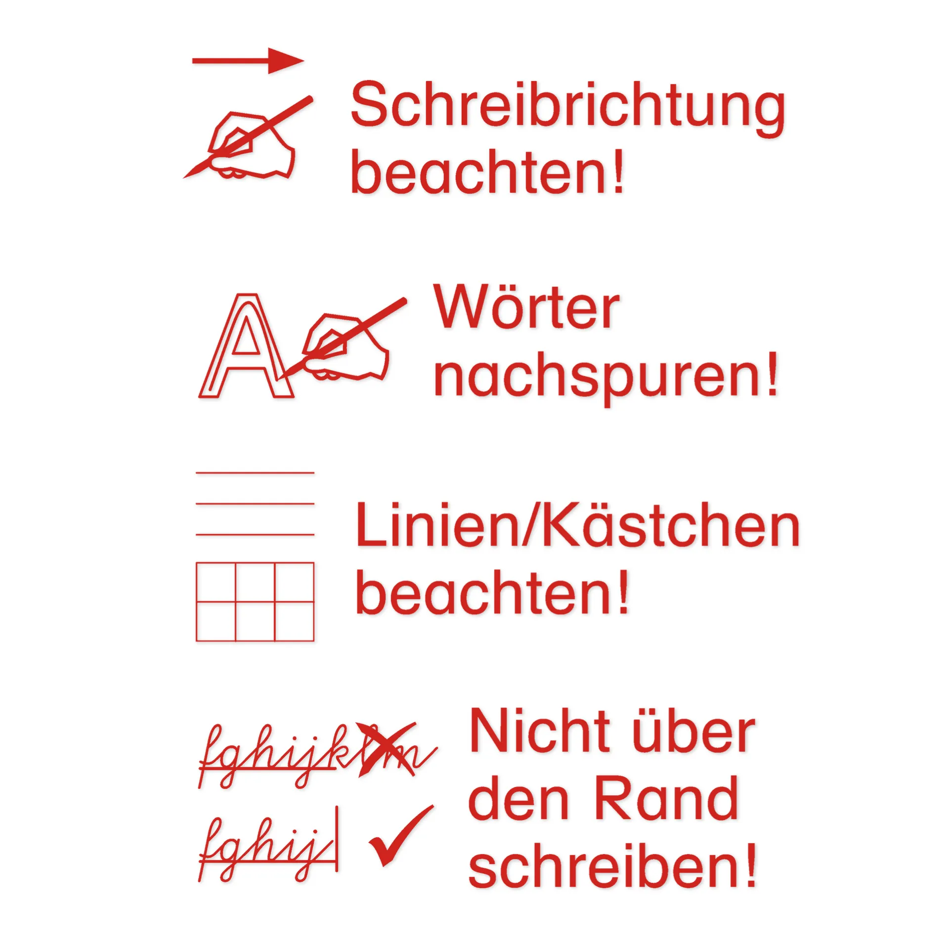 Stempel-Türmchen, Schreibrichtung beachten