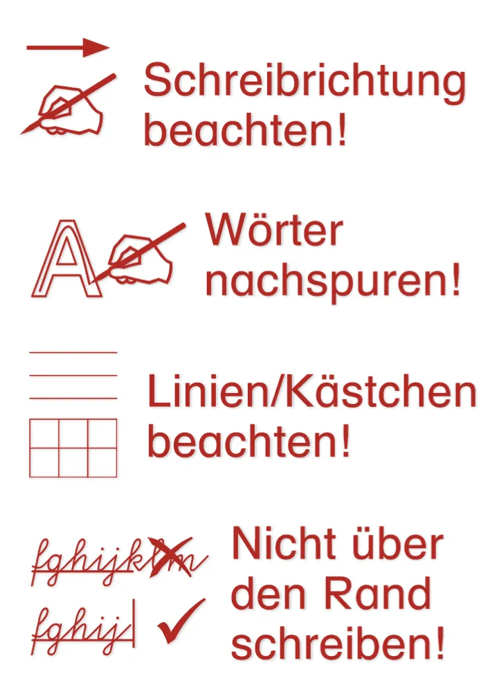 Stempel-Türmchen, Schreibrichtung beachten