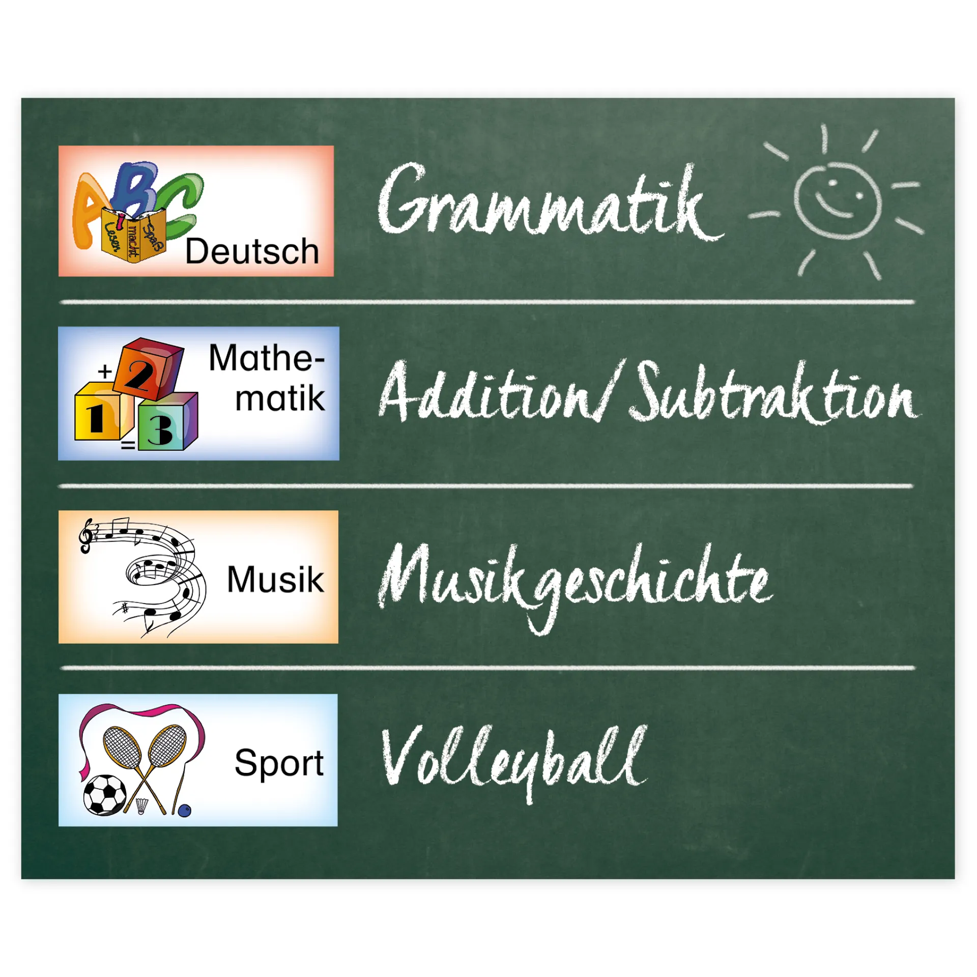 Stundenplan-Bildkarten aus Pappe, magnetisch, 40-tlg., in Box