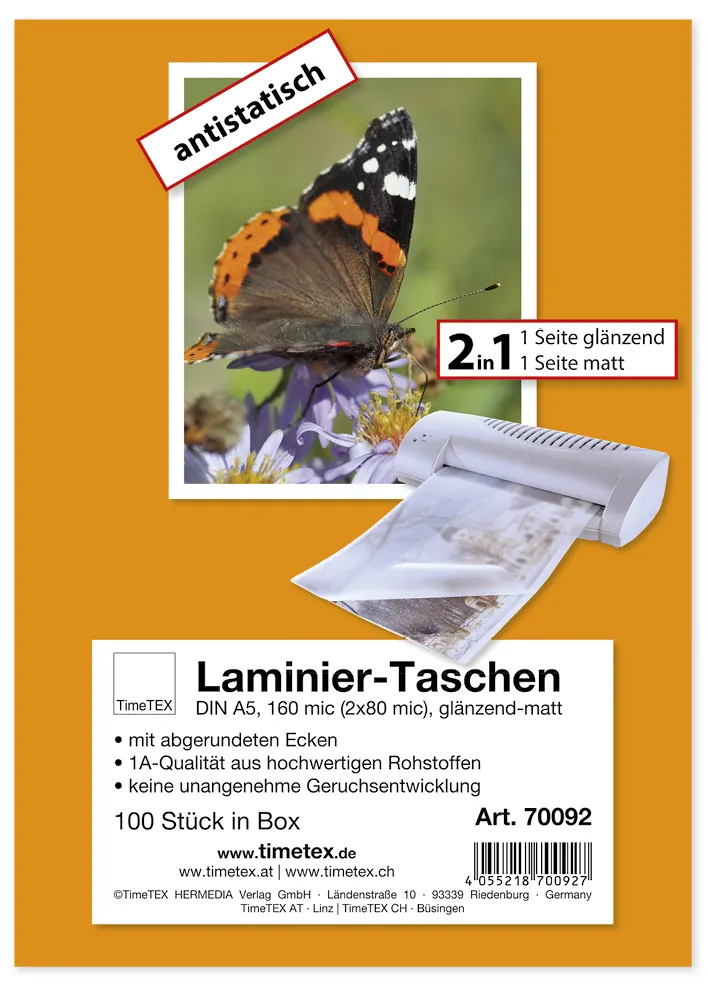 Laminiertaschen A5 2x80 mic, Glanz/Matt