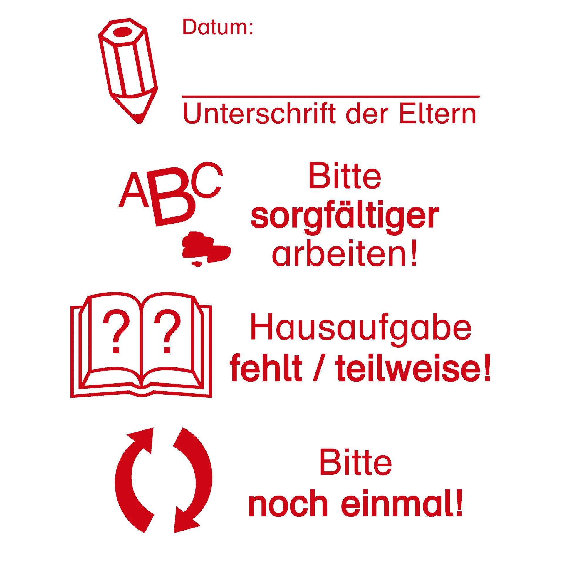 Stempel-Türmchen, Unterschrift