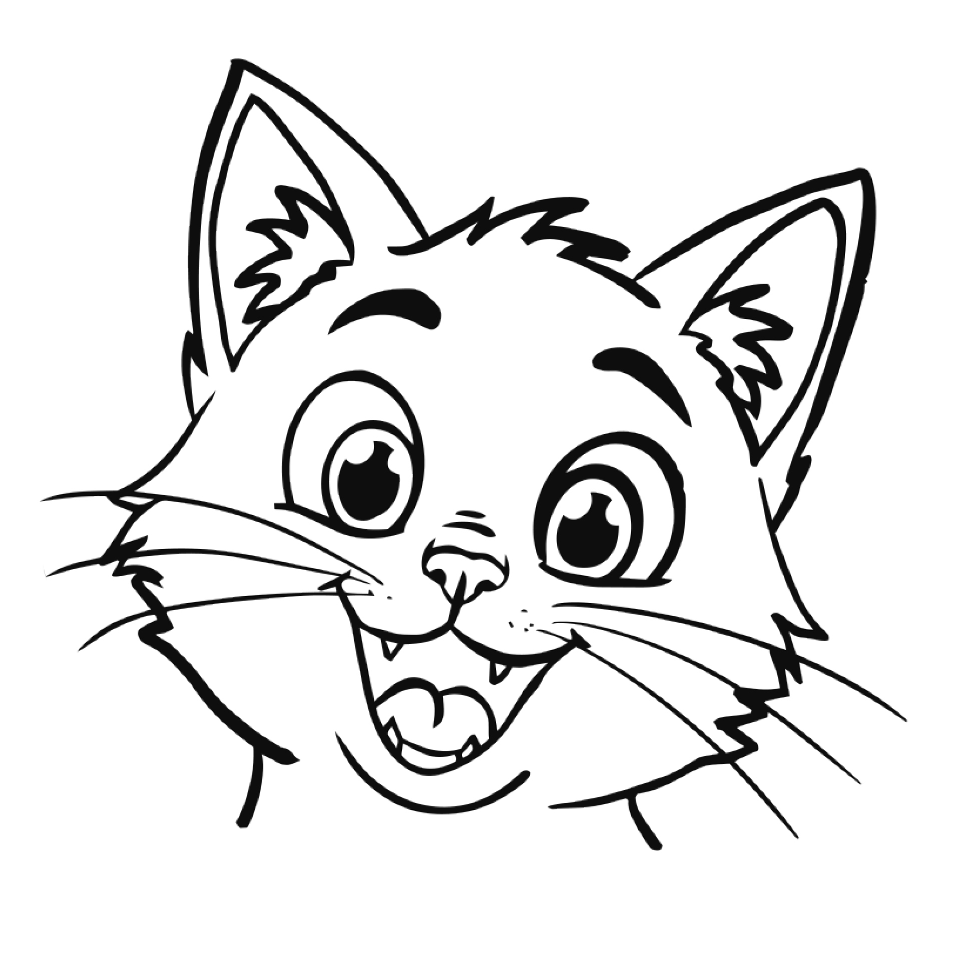 Siebdruck-Stempel "Perpetuum" rund "Katze"