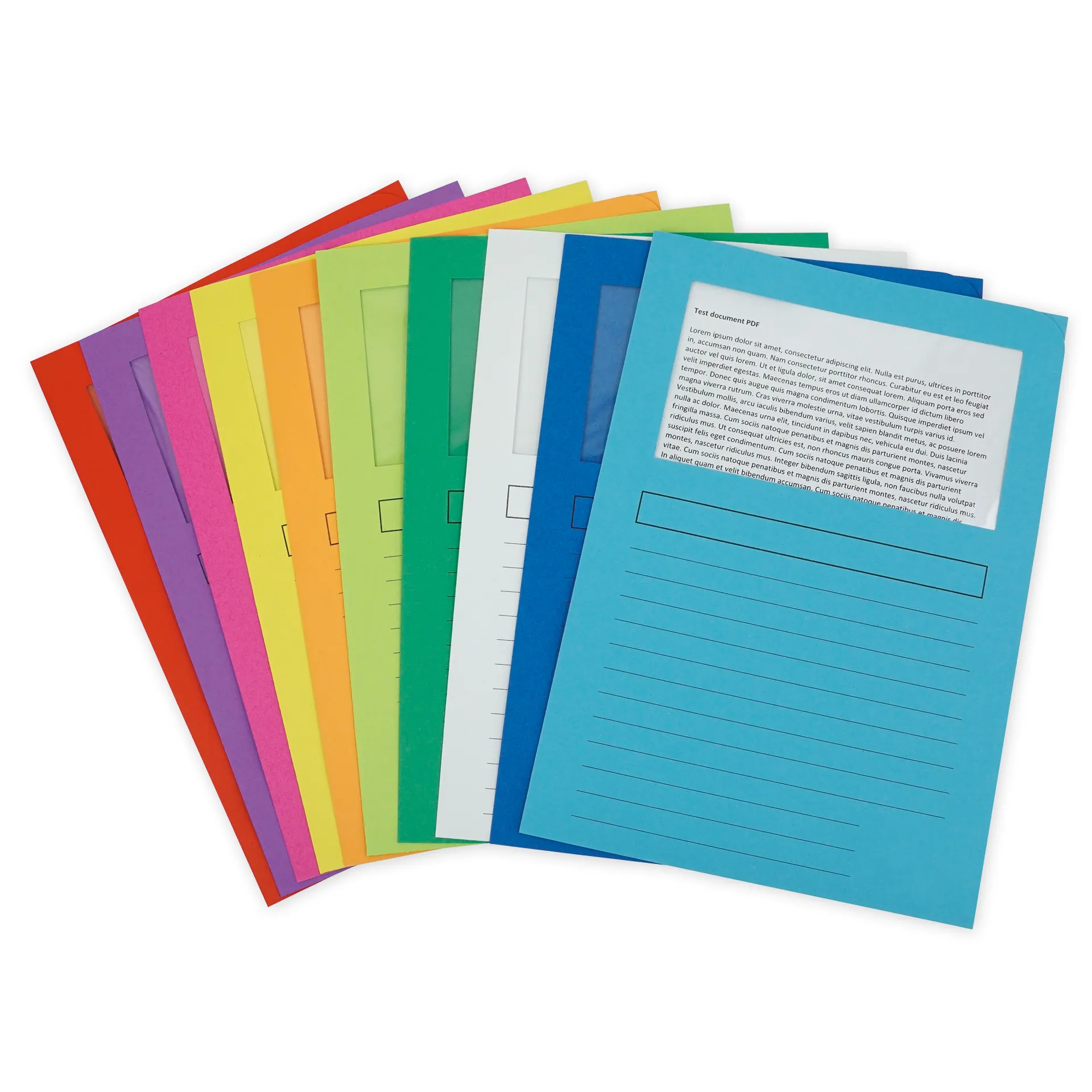 Set Dokumenten-Tasche mit Sichtfenster, bunt