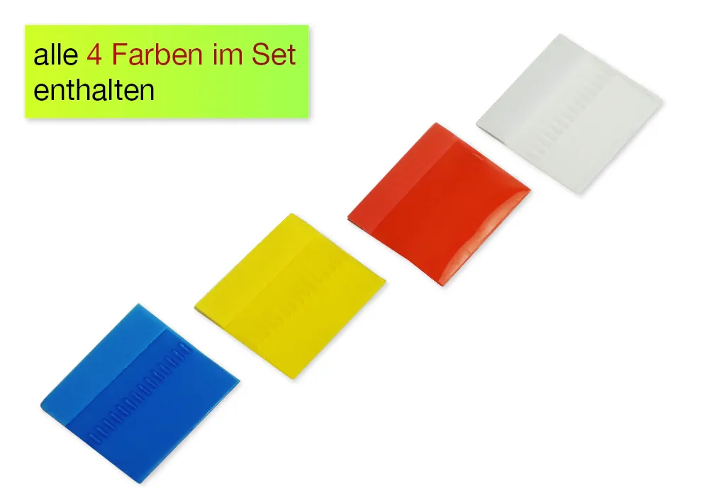 Register-Ecken beschriftbar, 12-tlg., aus Kunststoff-Folie
