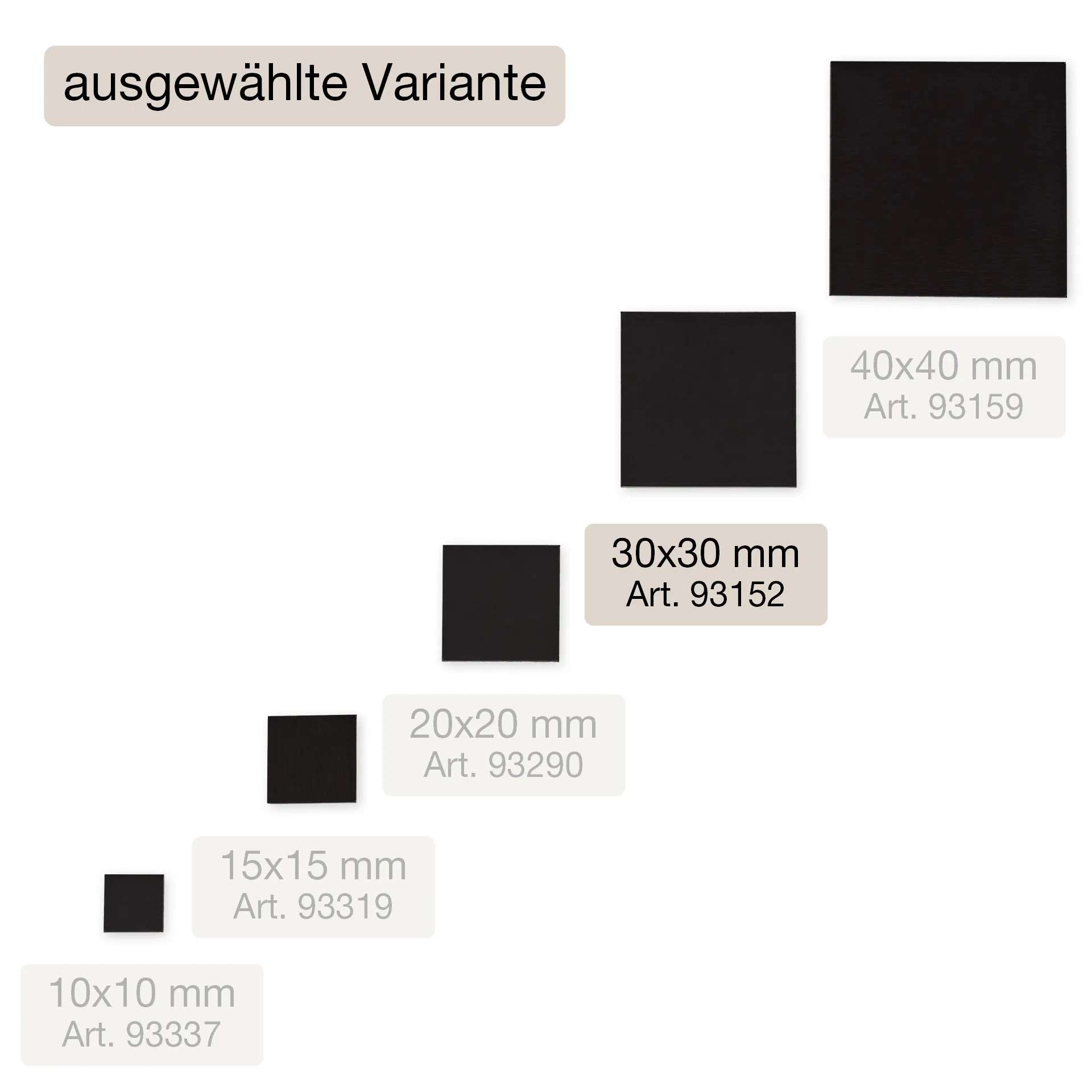 Magnet-Quadrate selbstklebend 30x30mm, 28-tlg.