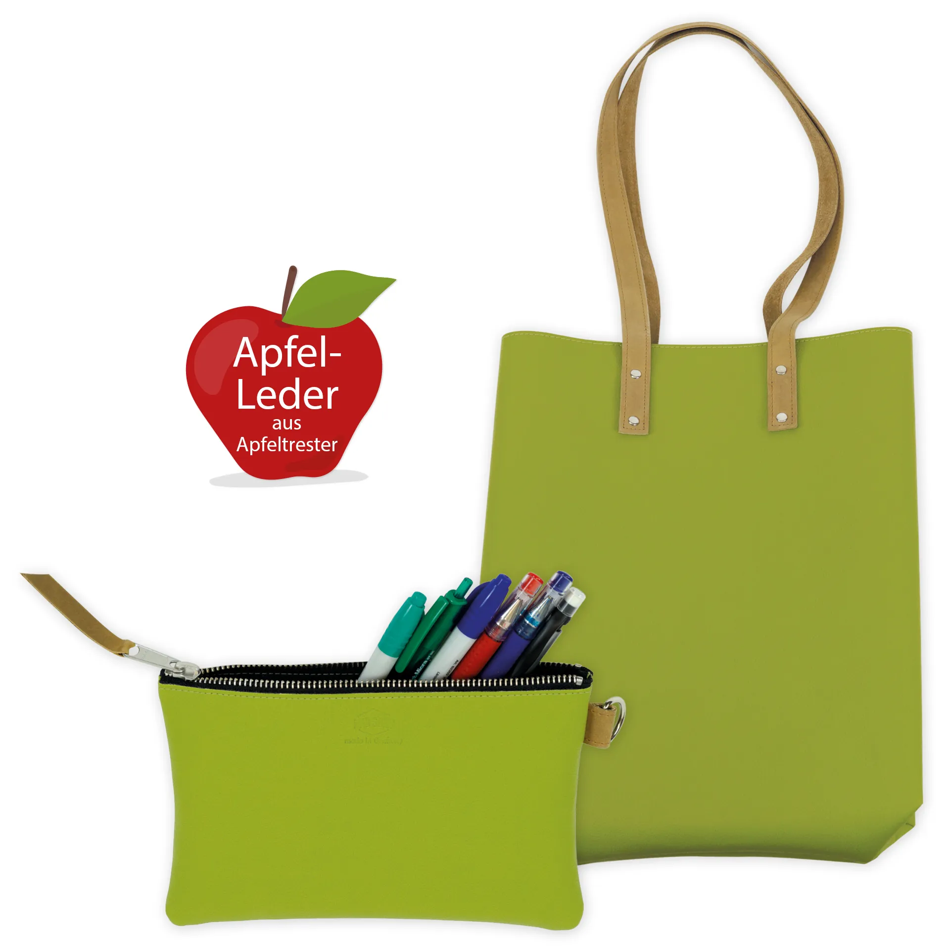 Schultertasche "Mali" aus Apfelleder
