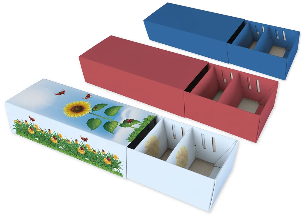 Set Karteikasten für A8, planliegend, farbig, 5 Stück