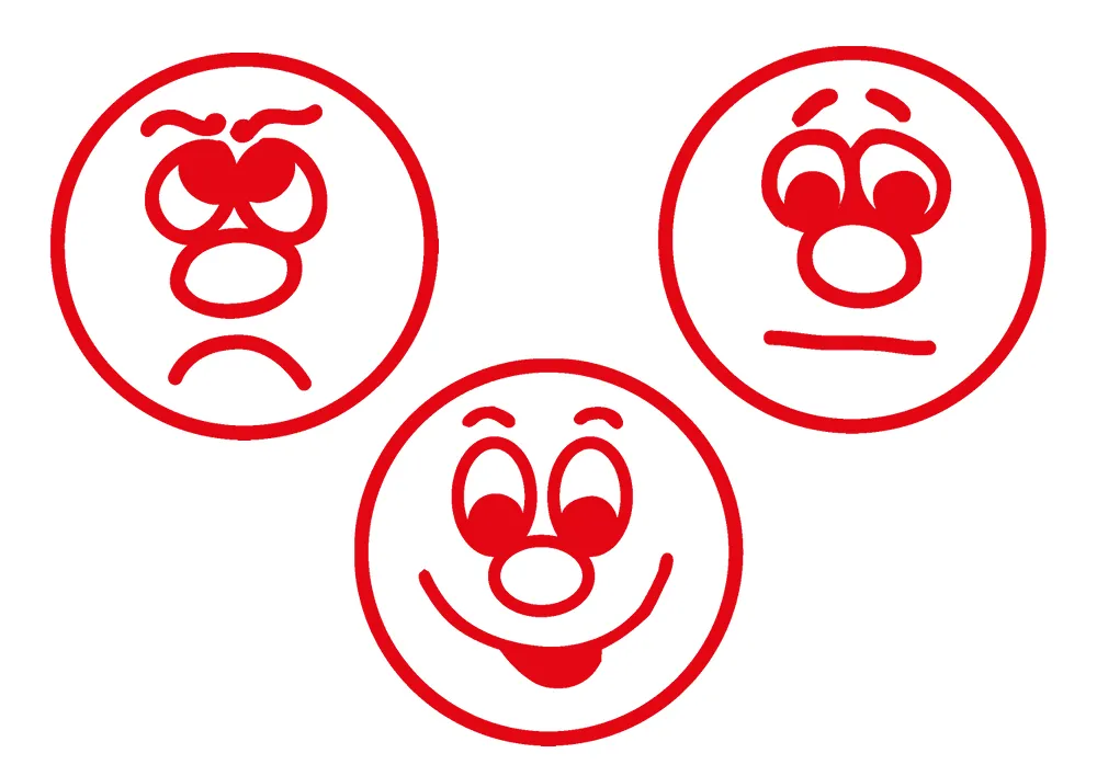 Stempel, Gesichter 3-tlg.