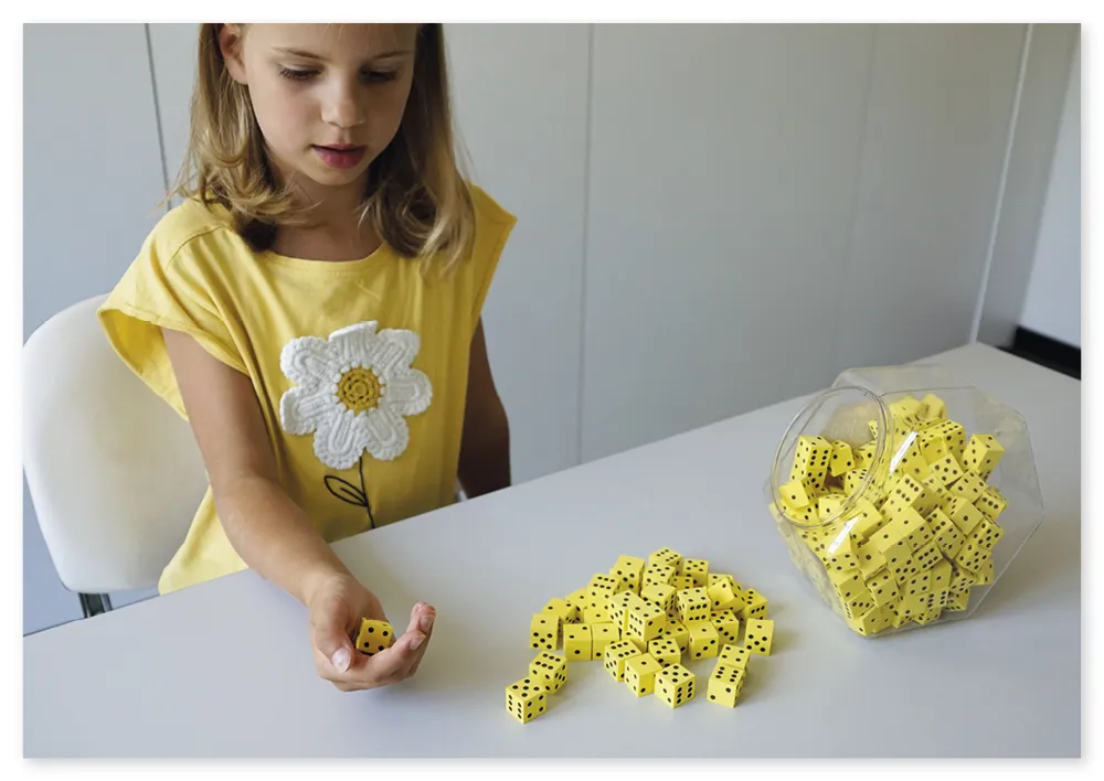 Soft-Würfel, gelb, 10-tlg.