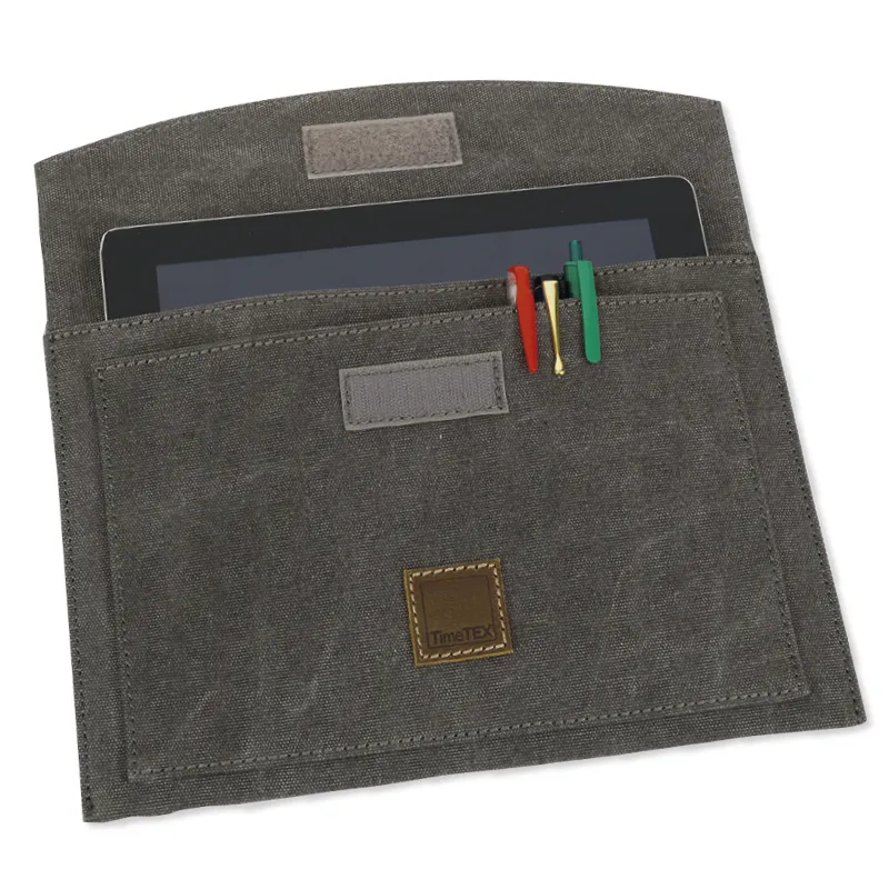 Tablet-Hülle aus Canvas mit Einstecktasche, 30x21 cm