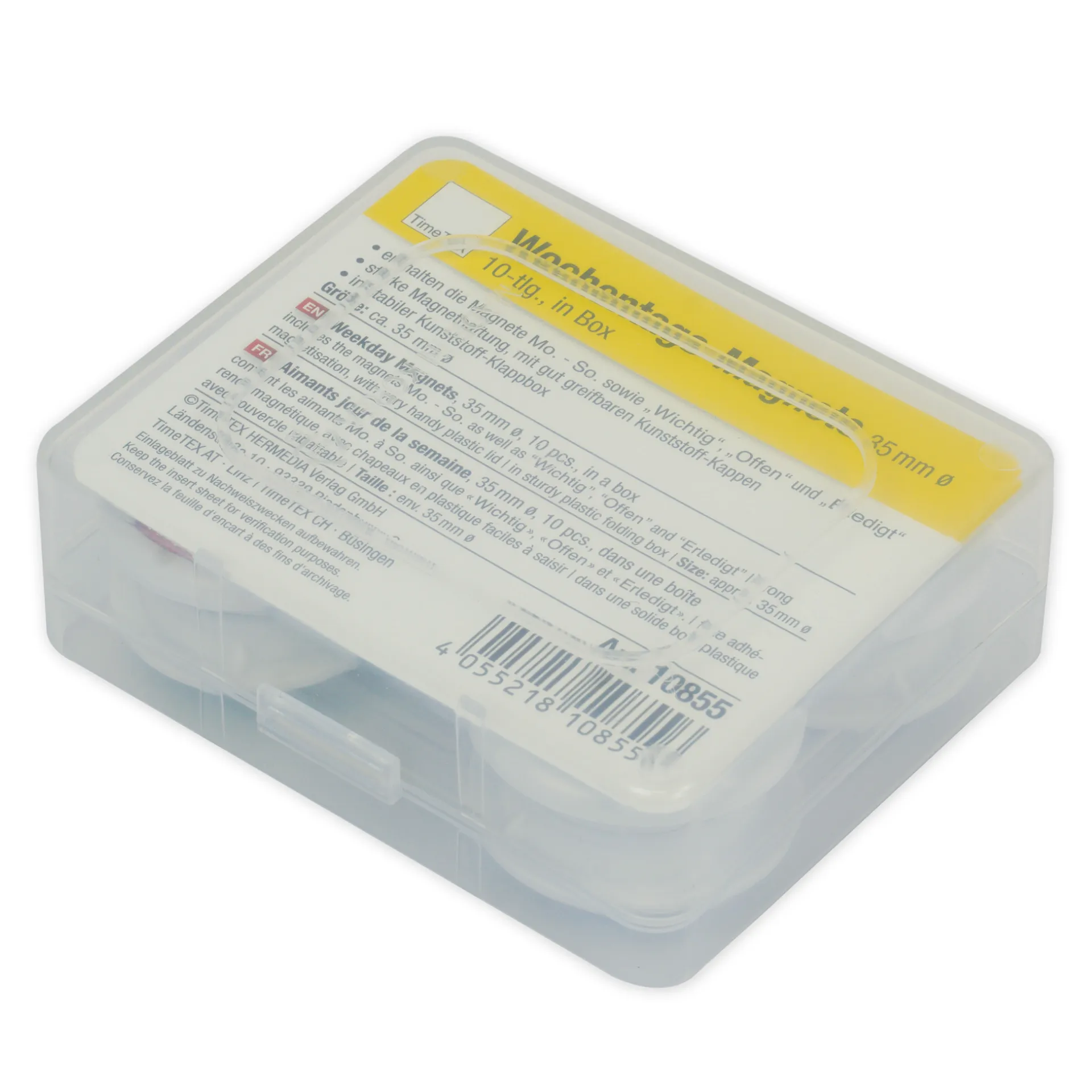 Wochentags-Magnete 10-tlg. in Box