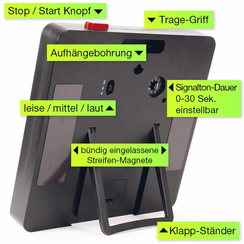TimeTEX Timer "Countdown" XL, 32x32 cm, mit Ampelscheibe und Pausentaste