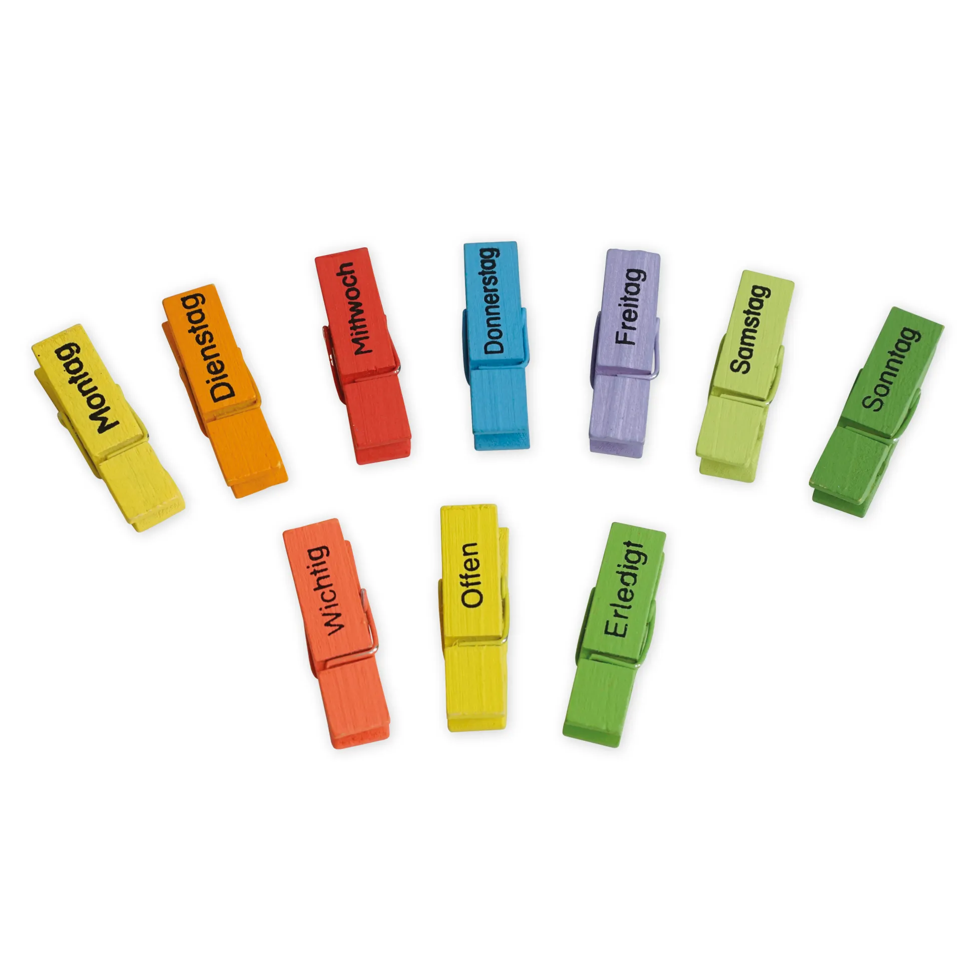 Klammern "Wochentage" magnetisch, 10-tlg.