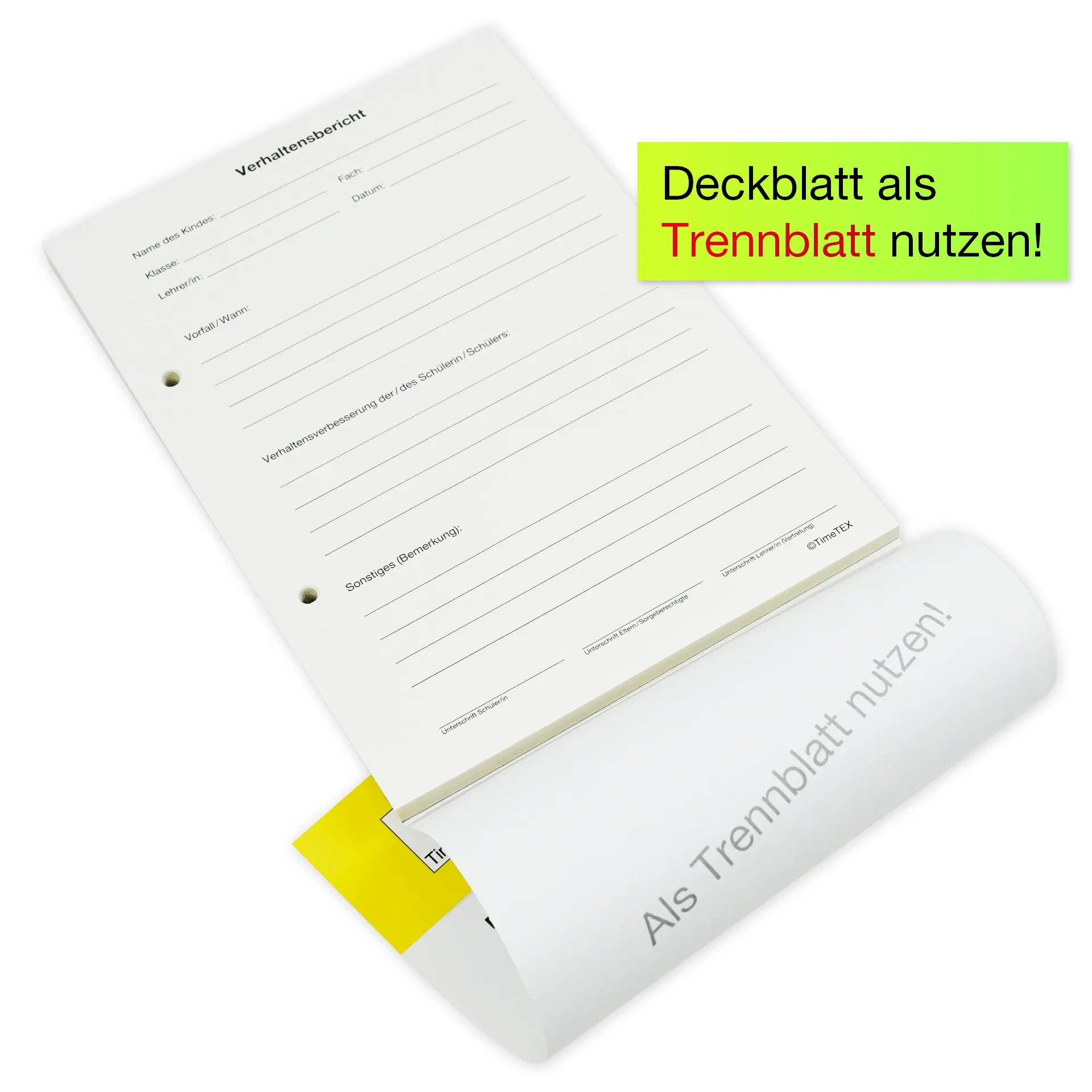 Block Verhaltensberichte A5, 50 Blatt mit Durchschlag