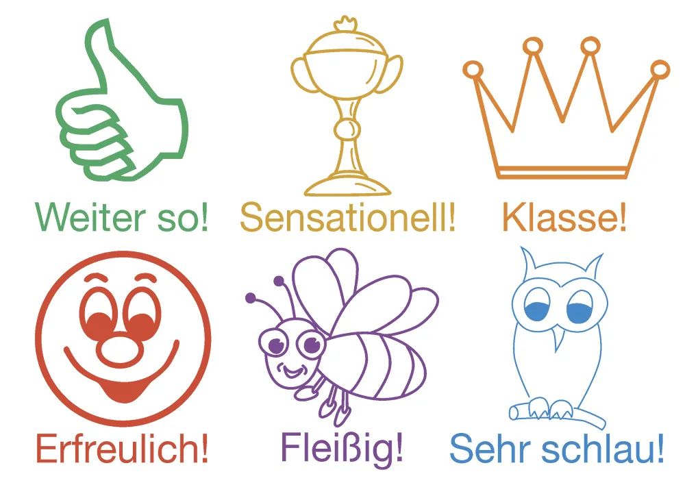 Stempel Holz, 6-tlg. Lob 2