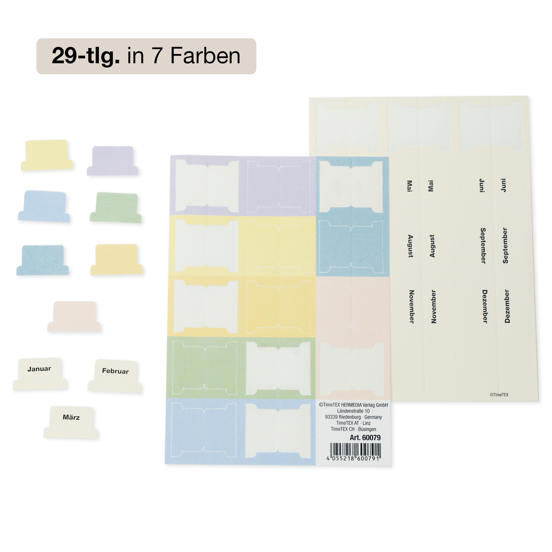 Register-Taben 29-tlg., selbstklebend, aus Karton-Papier