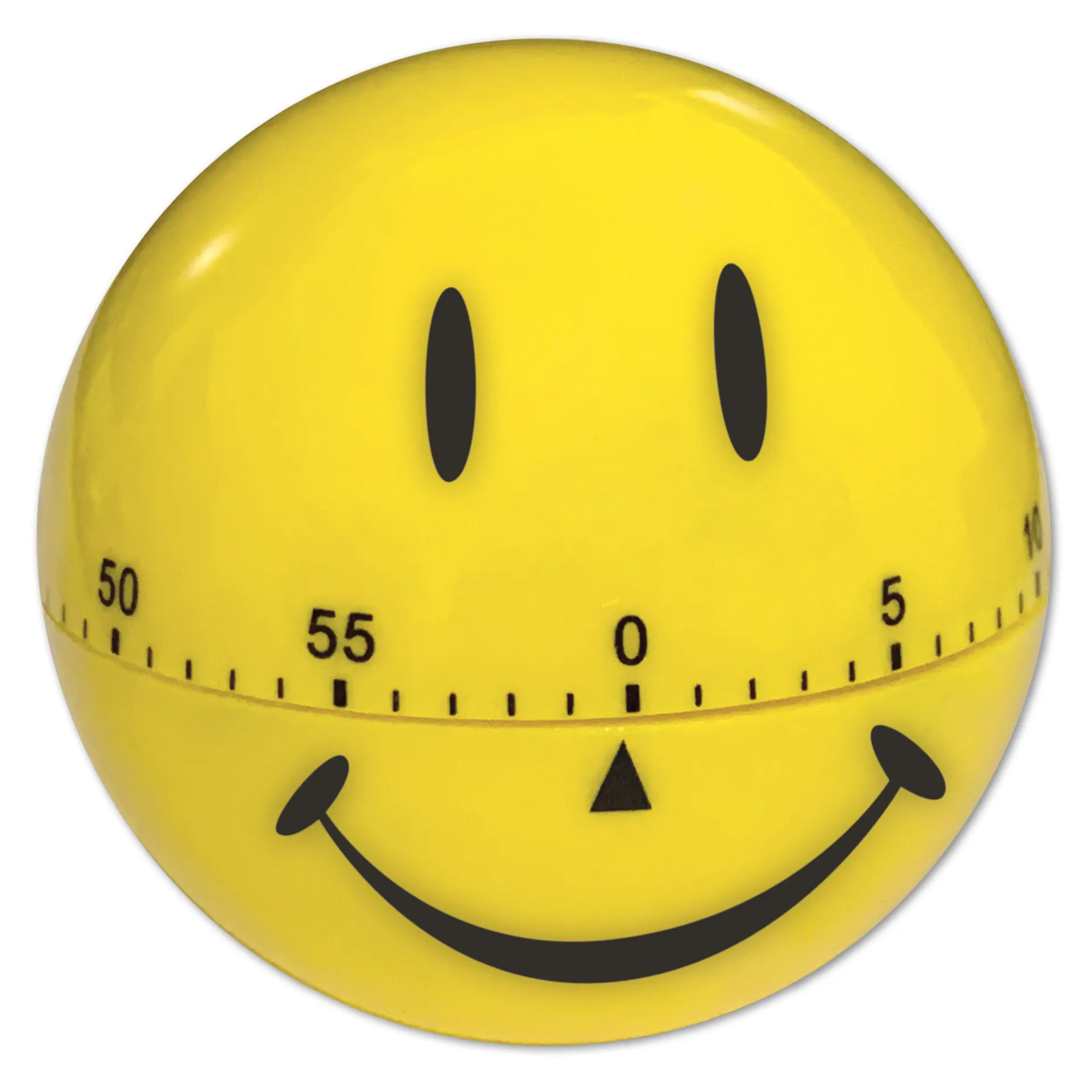 Zeitdauer-Uhr "lachendes Gesicht" gelb, ca. 7 cm ø