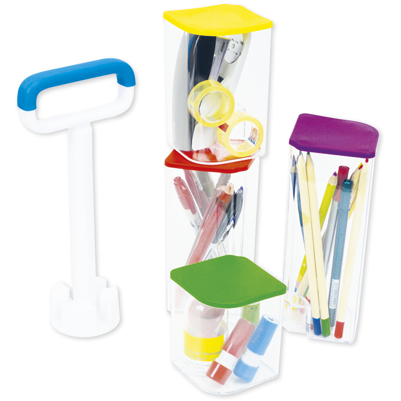 Tisch-Organizer "transparent", Kunststoff, mit Deckel, 4-tlg. Tisch-Organizer "transparent", Kunststoff, mit Deckel, 4-tlg.