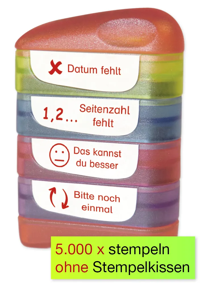 Siebdruck-Stempel "Perpetuum", 4 in 1, "Datum fehlt"