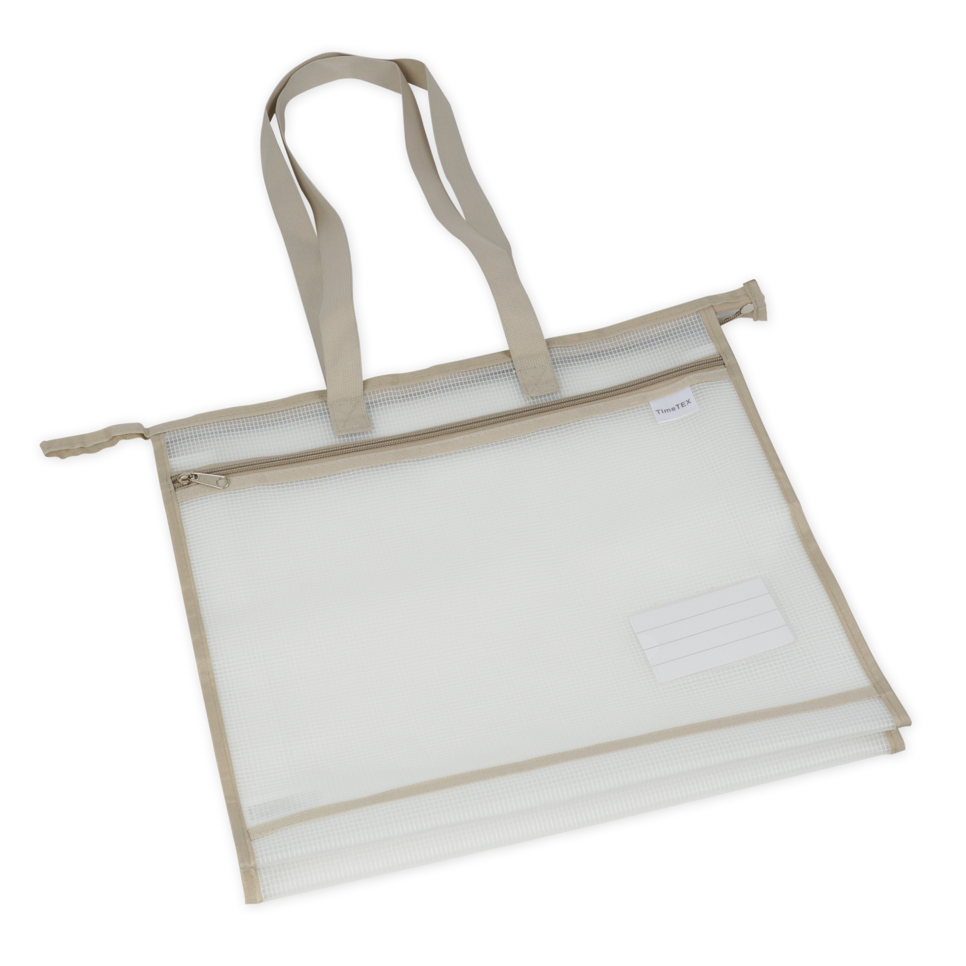 TimeTEX Material-Umhängetasche "OrgaBag", transparent/beige