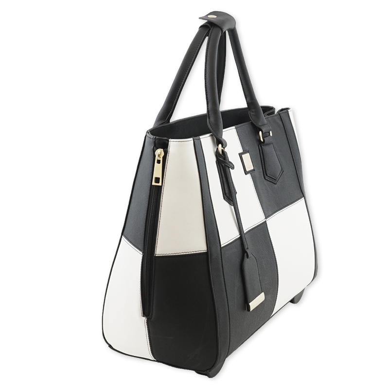 Trolley-Handtasche "Bellissima", schwarz-weiß