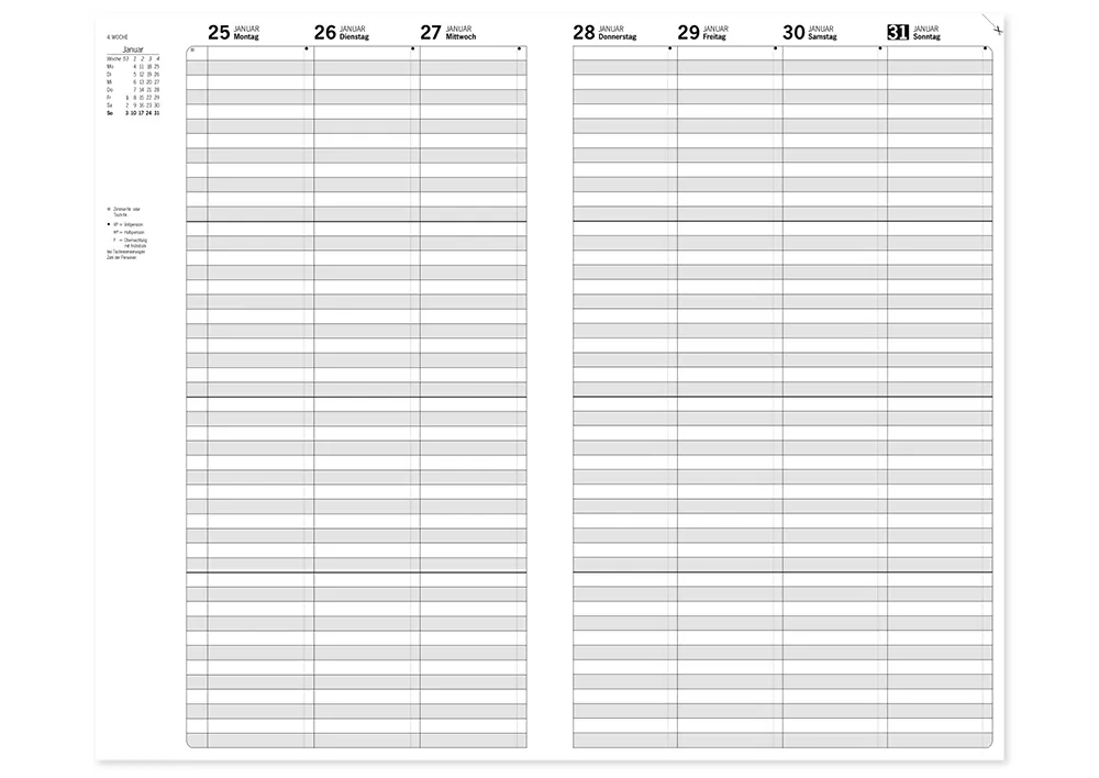 s+w Gäste-Tages-Planer 2026, Typ3, 48 Zimmer