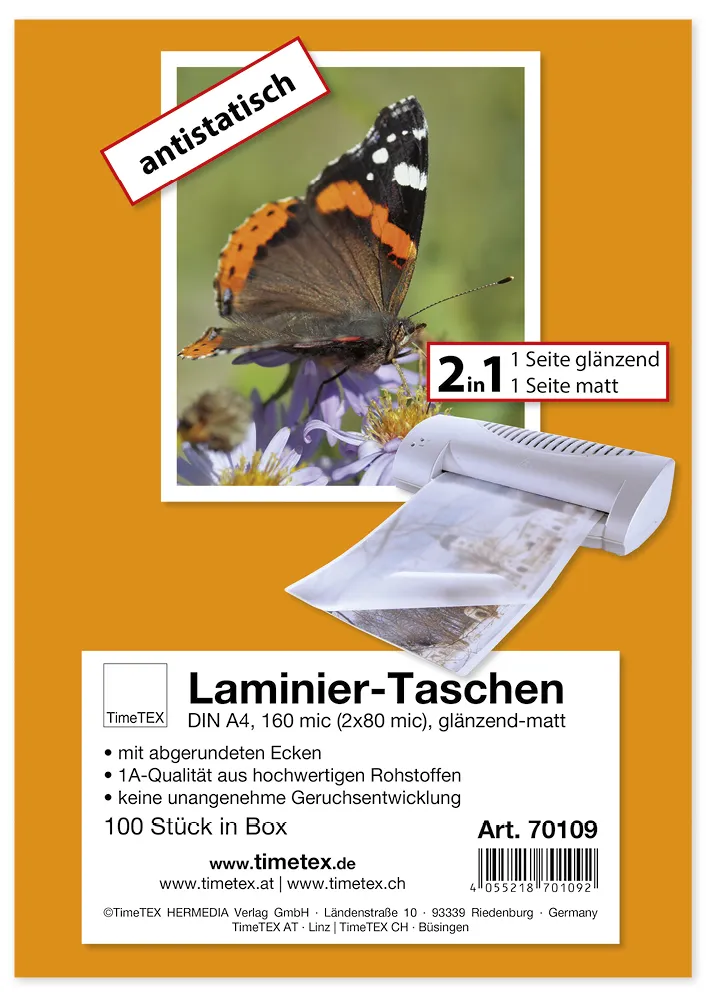 Laminiertasche A4 2x80 mic, Glanz/Matt Laminiertasche A4 2x80 mic, Glanz/Matt