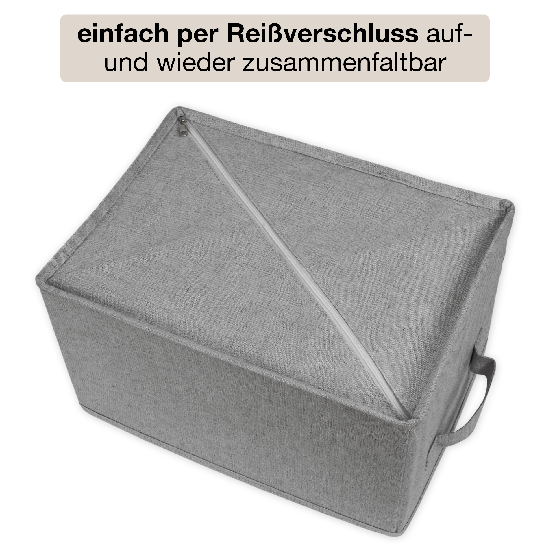 TimeTEX Fächerbox "Origami" A4 mit 7 Fächern, aus Stoff, hellgrau