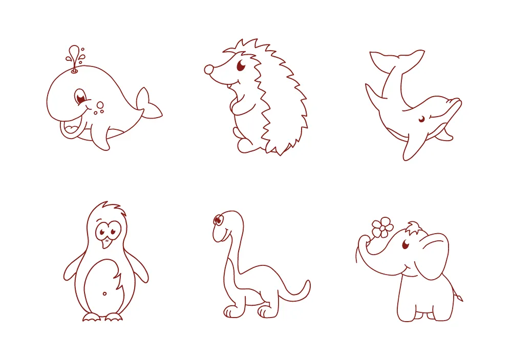 Set Dauer-Stempel "Tiere", 6-tlg.