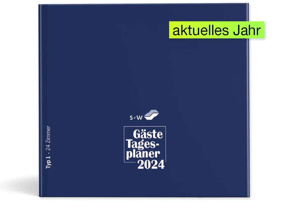 s+w Gäste-Tages-Planer 2026, Typ1, 24 Zimmer