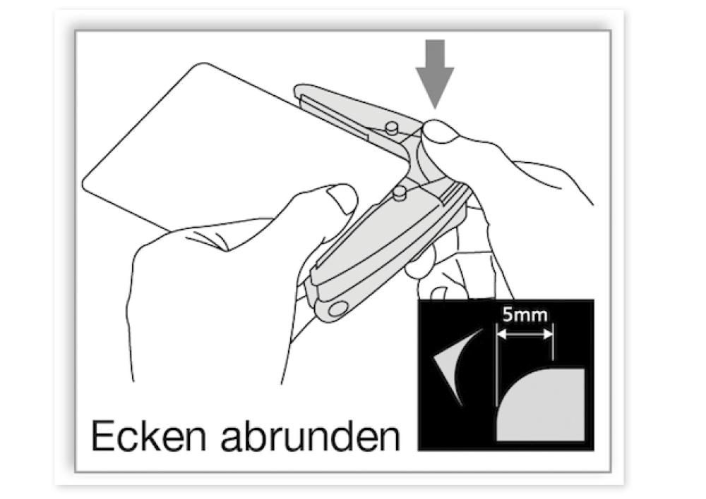 Ecken-Abrunder für Folie + Papier