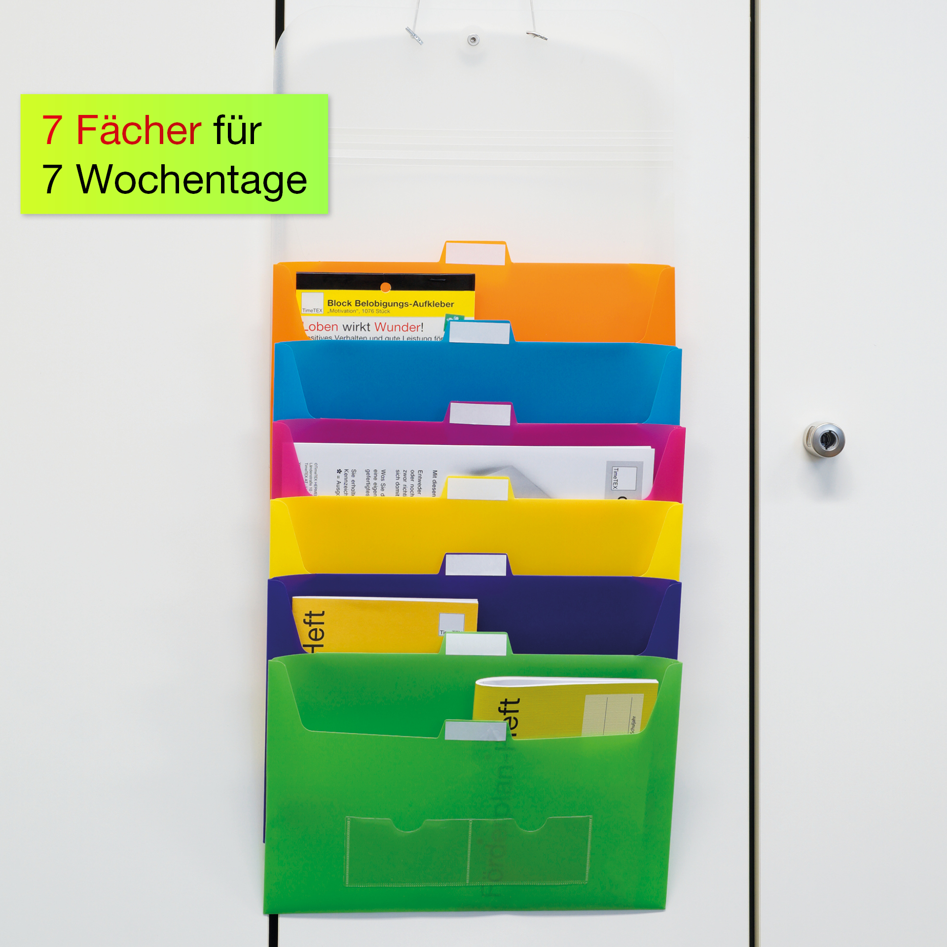 Hänge-Orga-Mappe für A4, 7 Fächer, transparent Hänge-Orga-Mappe für A4, 7 Fächer, transparent